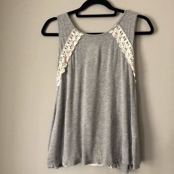 Tank top Grey and Lace Shirt - Picture 2 of 6